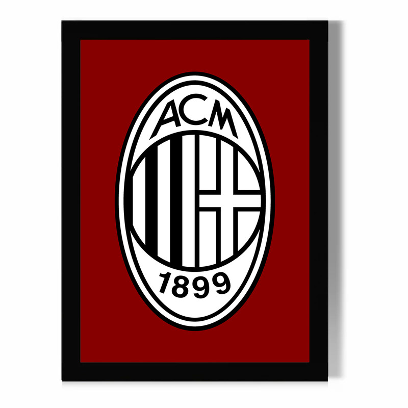 تابلو مدل دیواری طرح لوگو آث میلان AC Milan کد FD575