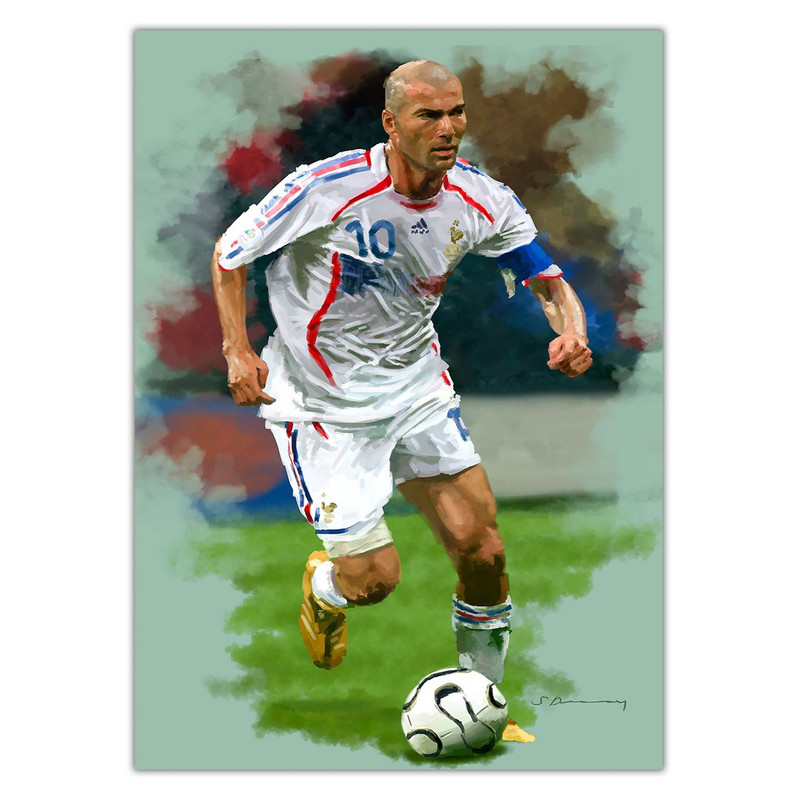 تابلو شاسی ونسونی طرح Zidane Art سایز 50x70 سانتی متر