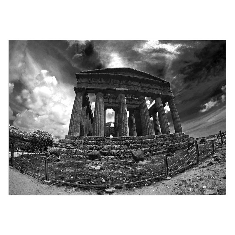 تابلو شاسی ونسونی طرح Ancient Structure  سایز 30x40 سانتی متر